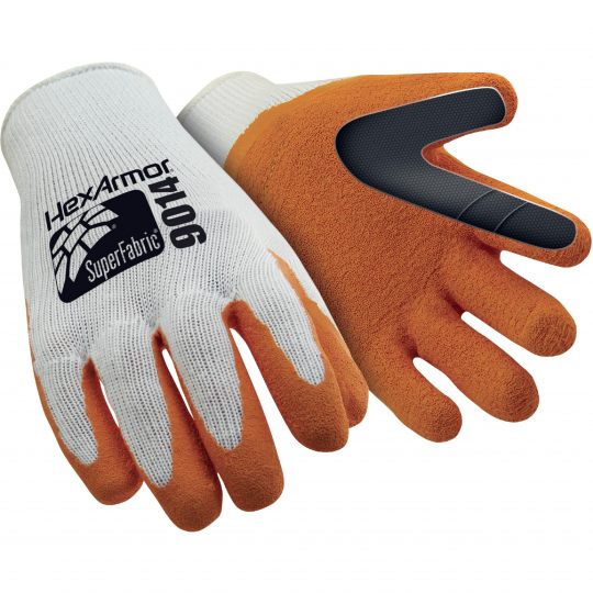 Hexarmor White Cotton Work Gloves, Size 9, Latex Coating