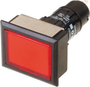 EAO, 61, Panel Mount Red LED Pilot Light, 16 mm Cutout, IP65, Rectangular, 250V