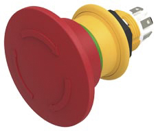 EAO 61 Compact Series Twist Release Emergency Stop Push Button, Panel Mount, 16 mm Cutout, 1 NC, IP69K, IP67