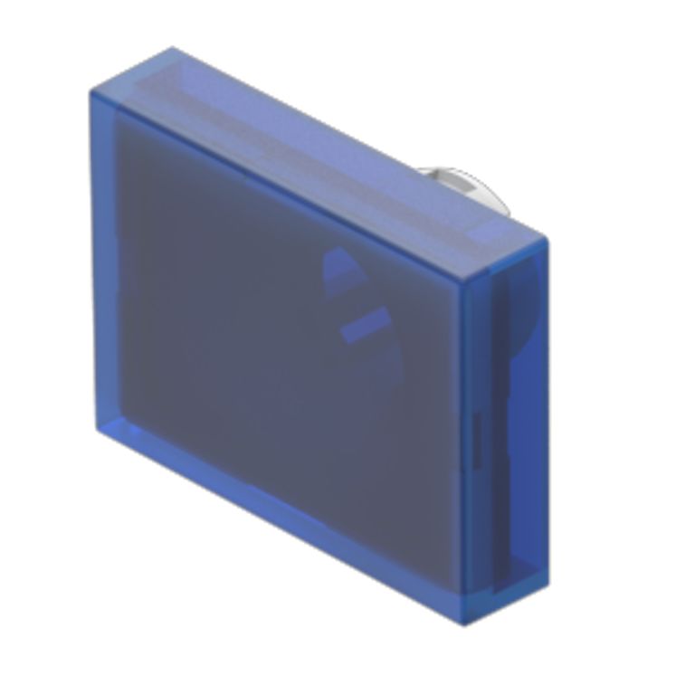EAO Indicator Lens Rectangular Style, Blue, 24 mm Long