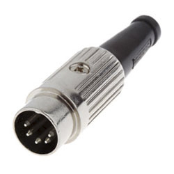 Deltron, 610 5 Pole Straight Standard DIN Plug, DIN 45327, DIN 45329, DIN 45322, DIN 41524, DIN 45326, 2A, 34V ac/dc,
