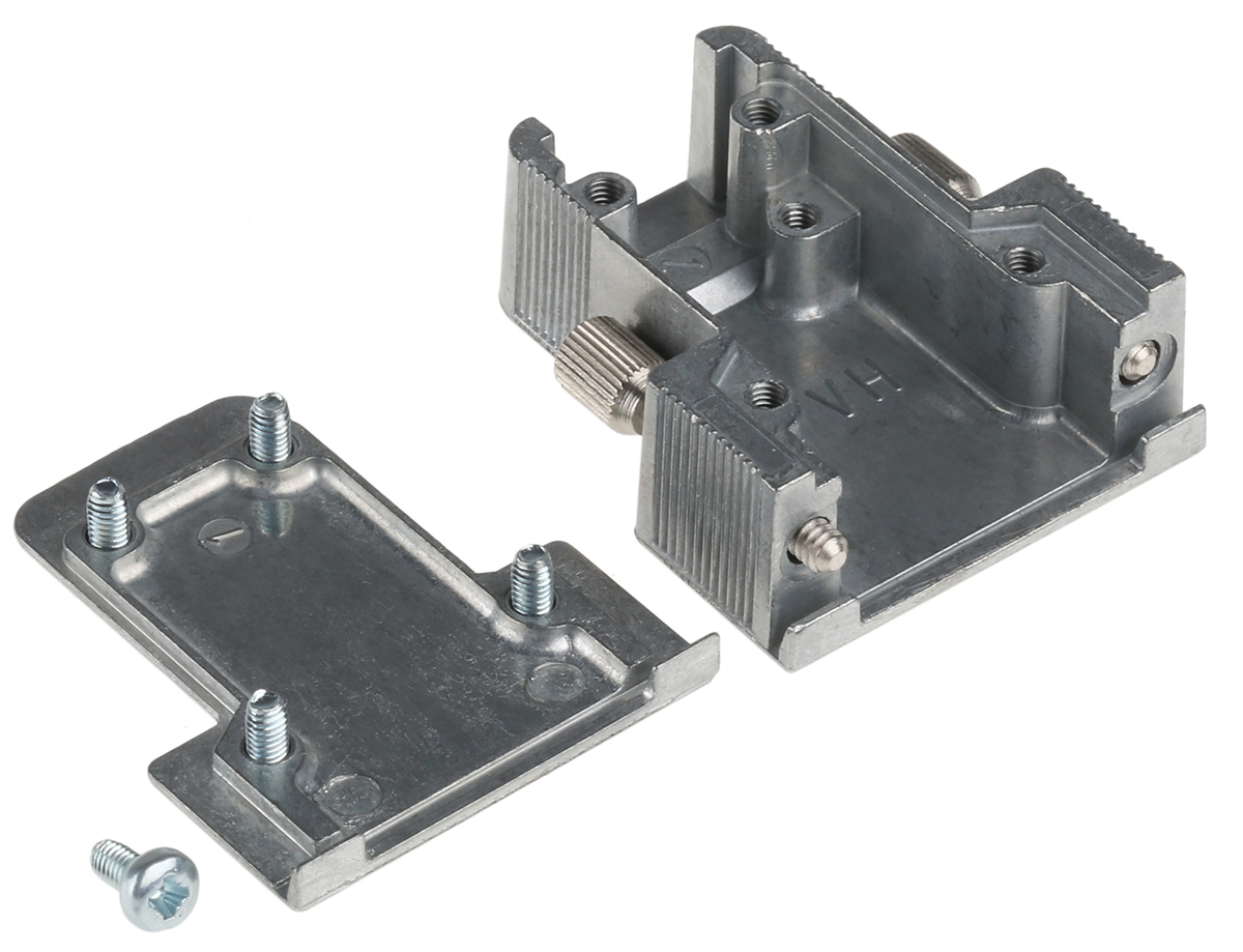 61030010010 HARTING D-Sub Series Metal Straight D-Sub Backshell, 9 Way Strain Relief