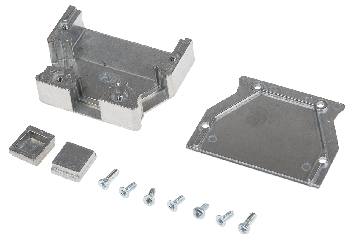 61030010012 HARTING Metal Angled, Straight D-Sub Backshell, 25 Way Strain Relief