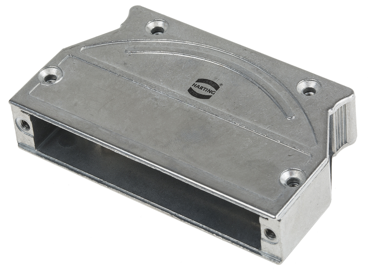 61030010021 HARTING Metal Angled, Straight D-Sub Backshell, 37 Way Strain Relief