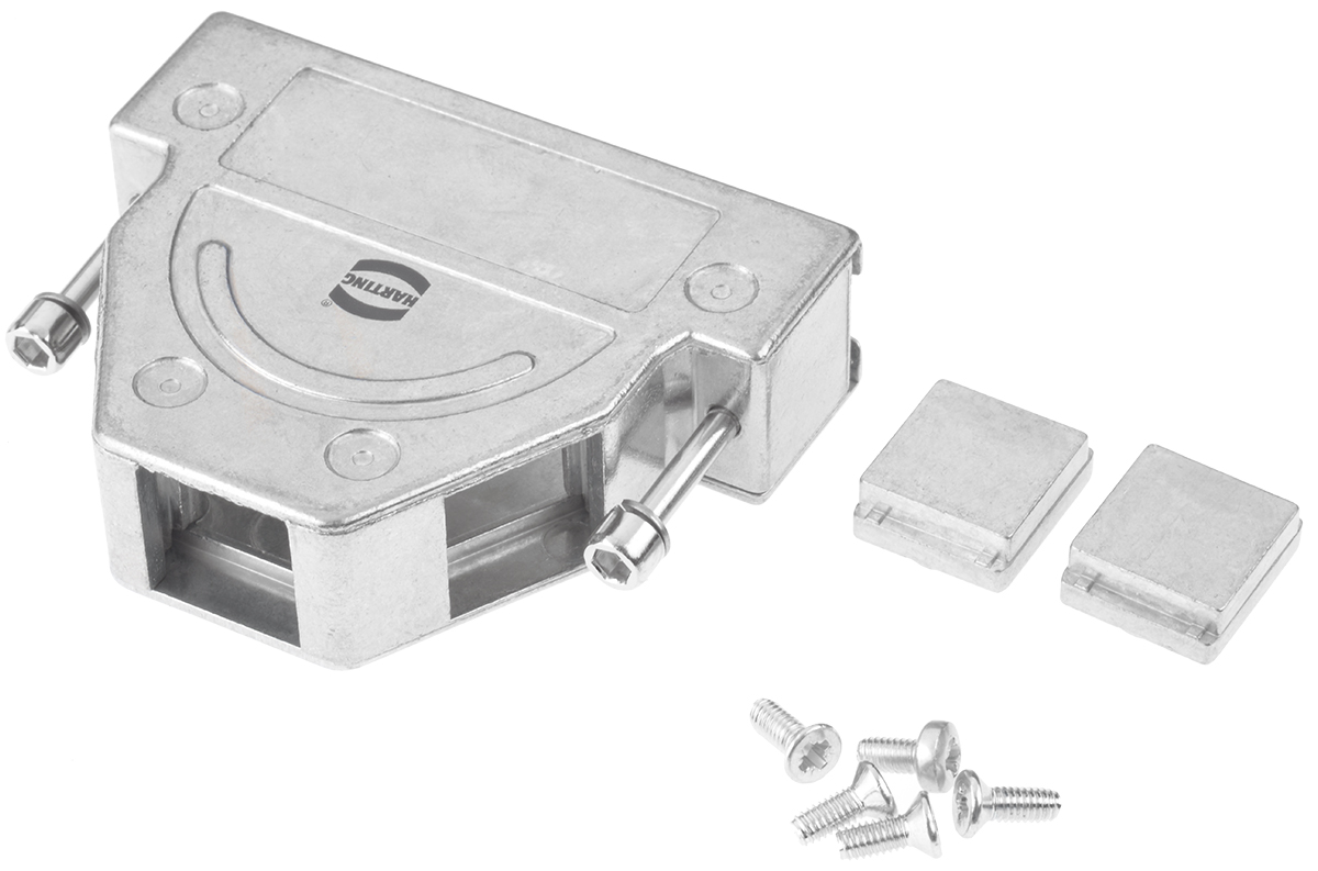 61030012017 HARTING D-Sub Series Metal Right Angle D-Sub Backshell, 25 Way Strain Relief