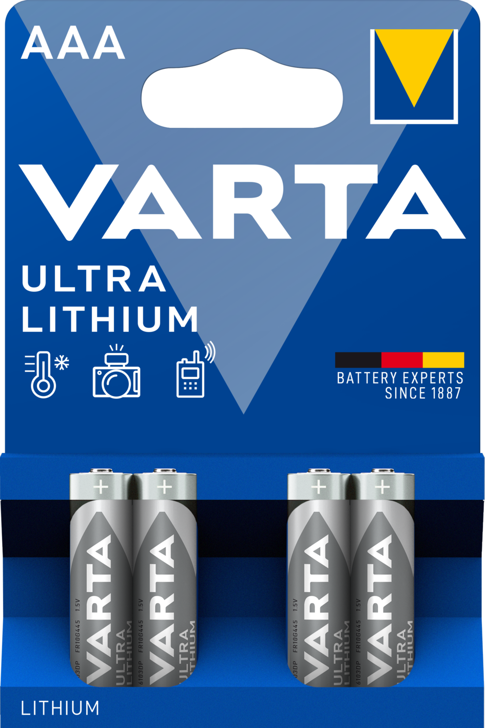 6103301404 Varta Lithium Iron Disulphide AAA Non-Rechargeable Battery 1.5 V