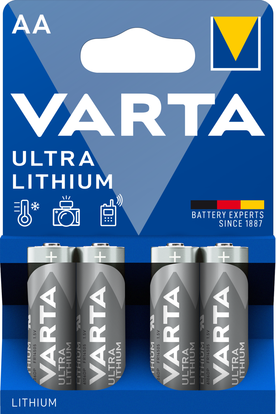 6106301404 Varta 6106 Lithium Iron Disulphide AA Non-Rechargeable Battery 1.5 V