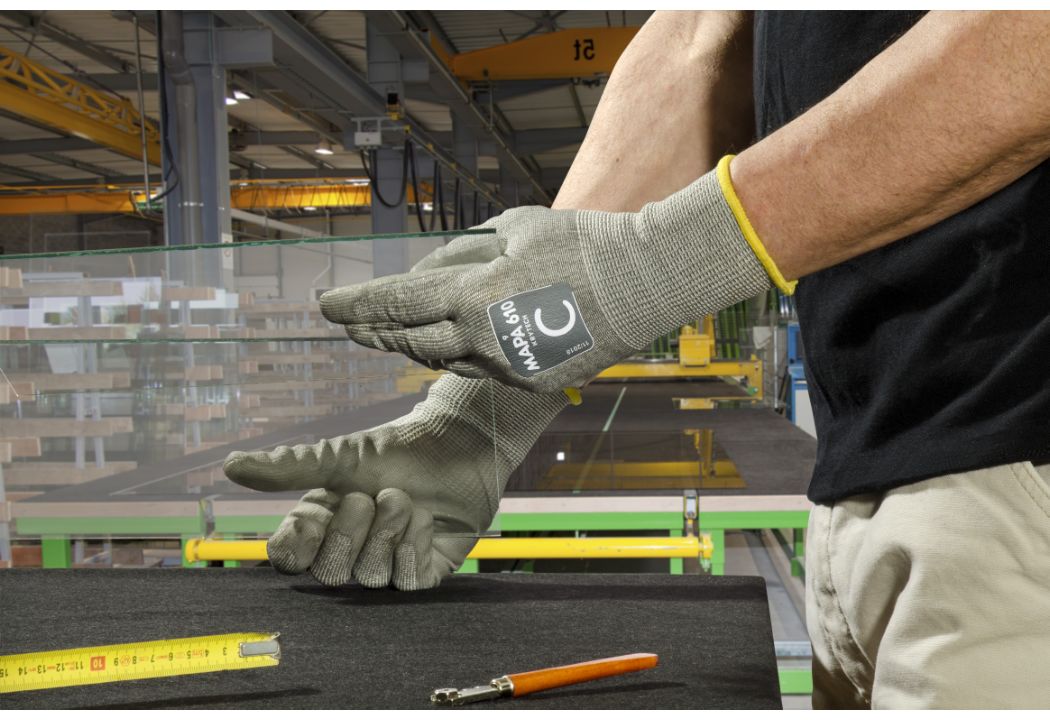 610 Mapa KRYTECH  Grey High Performance Polyethylene Work Gloves, Size 11, Polyurethane Coating