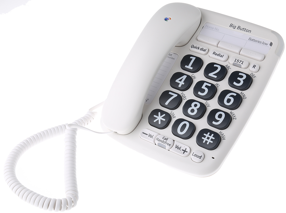 BT Big Button 200 Corded White Telephone