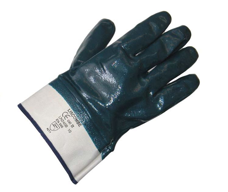 Liscombe LN Blue Nitrile Work Gloves, Size 10, Nitrile Coating