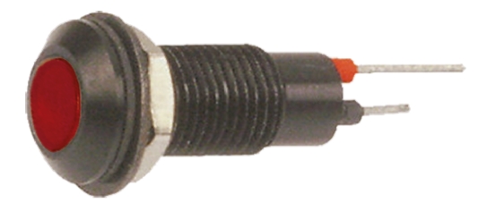 Marl 612 Series Series Panel Mount, Red Panel Mount Indicator, Solder Pin Termination 12V dc 18 mA, IP67, 6.4 mm