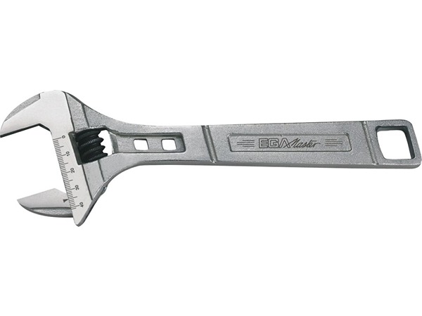 Ega-Master Adjustable Spanner, 200mm Overall, 41 mm Jaw Capacity, Straight Handle