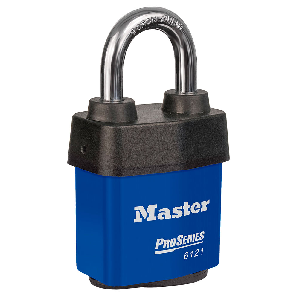 Master Lock Key Laminated Steel, Hardened Boron Alloy Padlock Weatherproof, 8 mm Shackle, 54mm Body