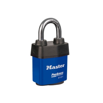 Master Lock Key Laminated Steel, Hardened Boron Alloy Padlock Weatherproof, 8 mm Shackle, 54 mm Body