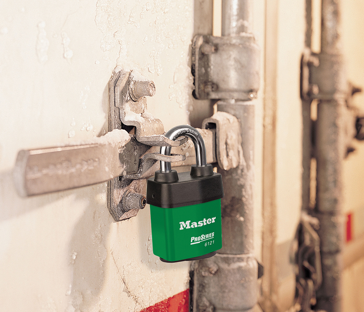6121grn Master Lock Key Laminated Steel, Hardened Boron Alloy Padlock Weatherproof, 8 mm Shackle, 54mm Body