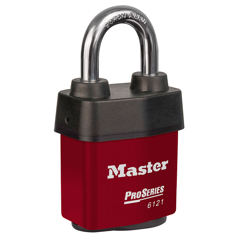 Master Lock Key Hardened Boron Alloy, Laminated Steel Padlock Weatherproof, 8 mm Shackle, 54mm Body
