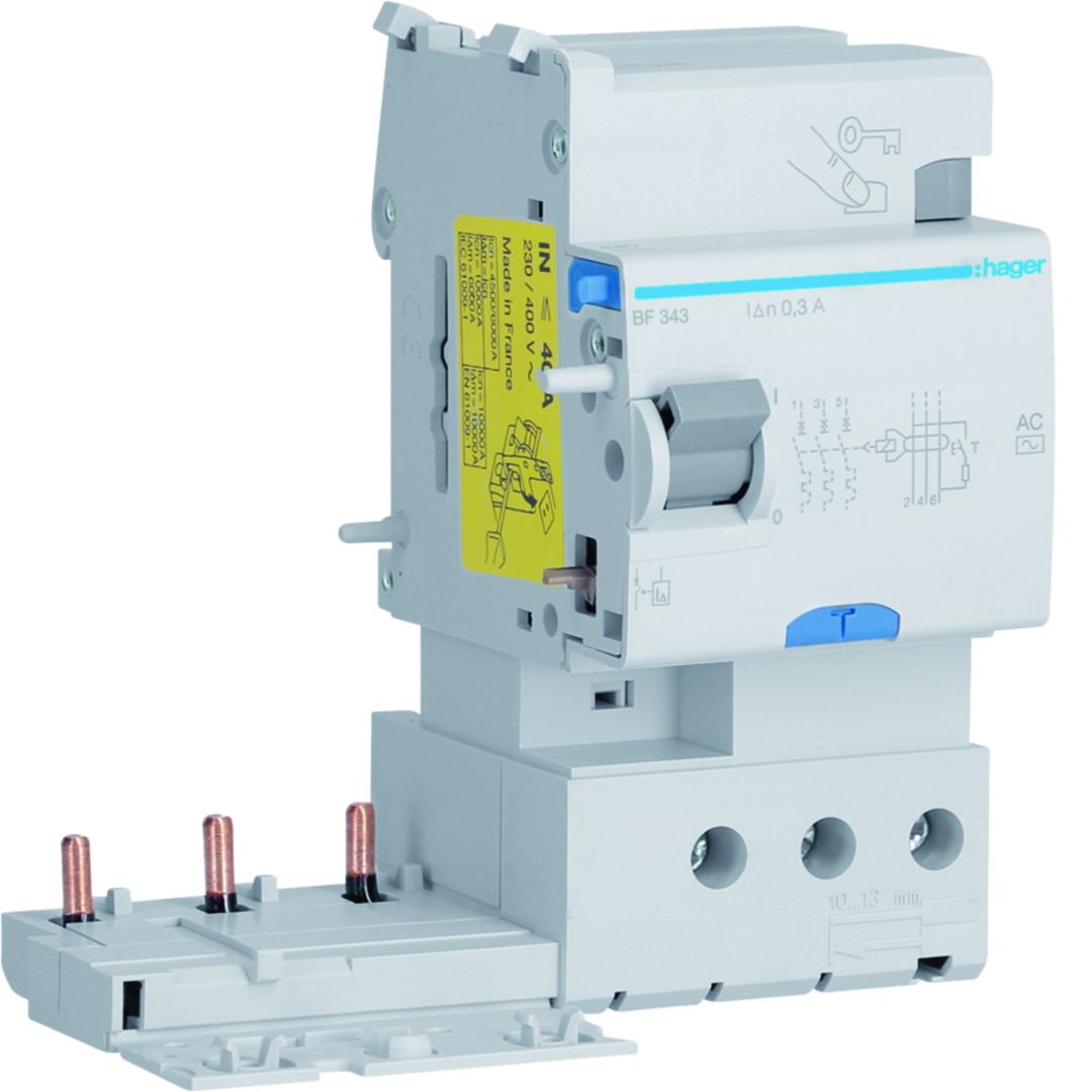 Hager BF3 RCCB, 40A, 3 Pole, 300mA, Type AC, 230 → 400V ac