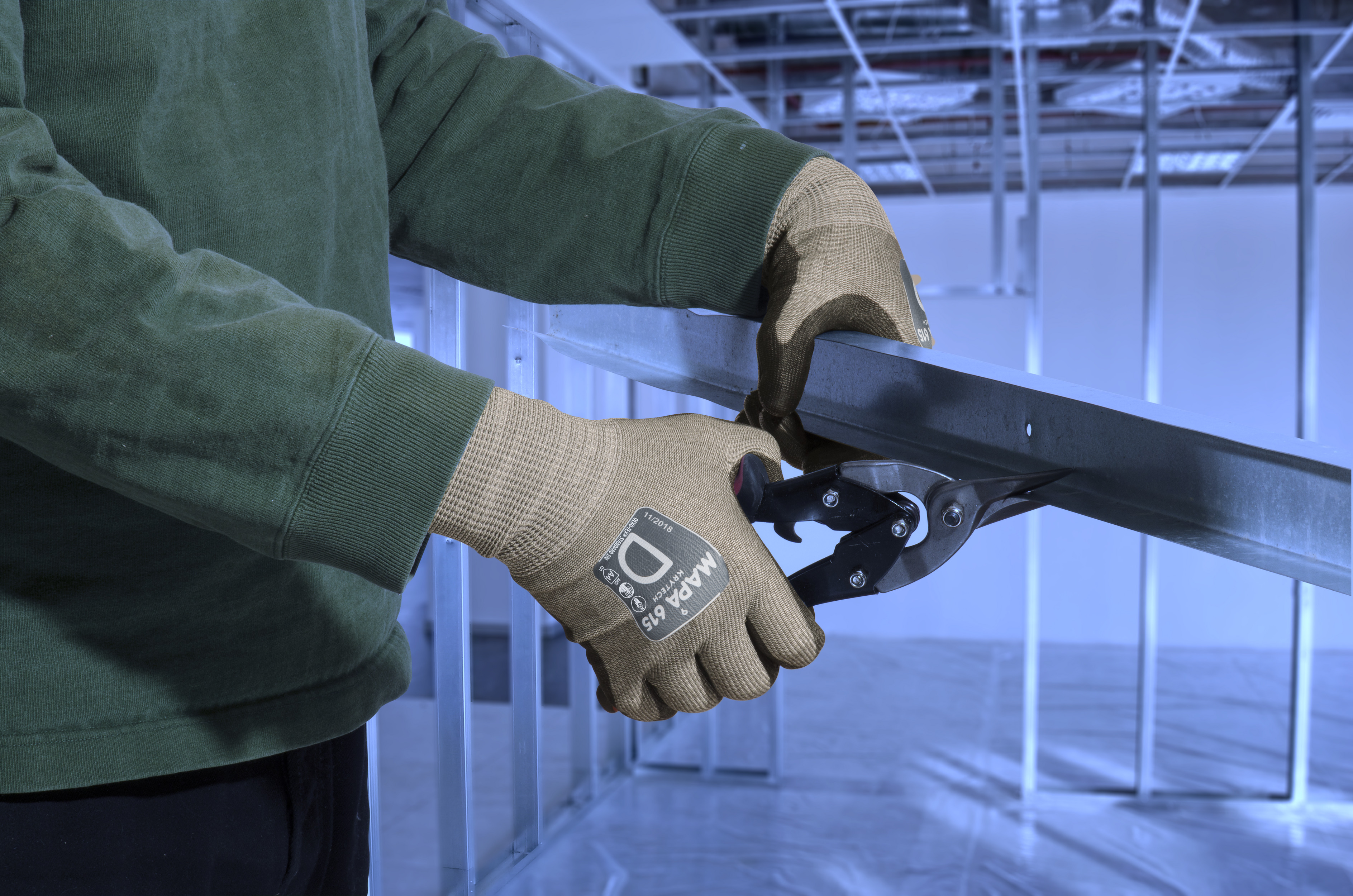 615 Mapa KRYTECH  Grey High Performance Polyethylene Work Gloves, Size 9, Polyurethane Coating
