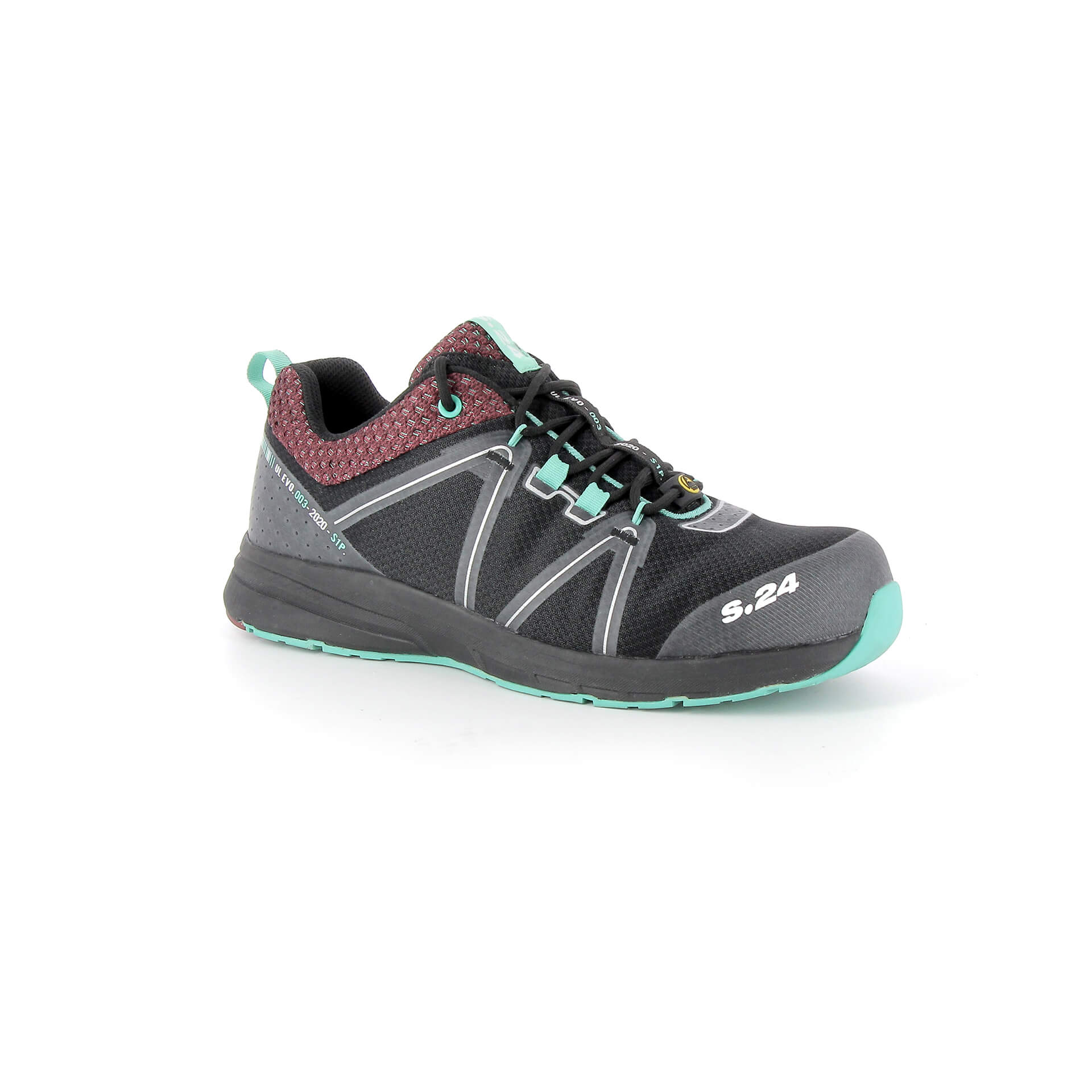 S.24 6172 Unisex Black Carbon, Fibreglass Safety Shoes, UK 2, EU 36