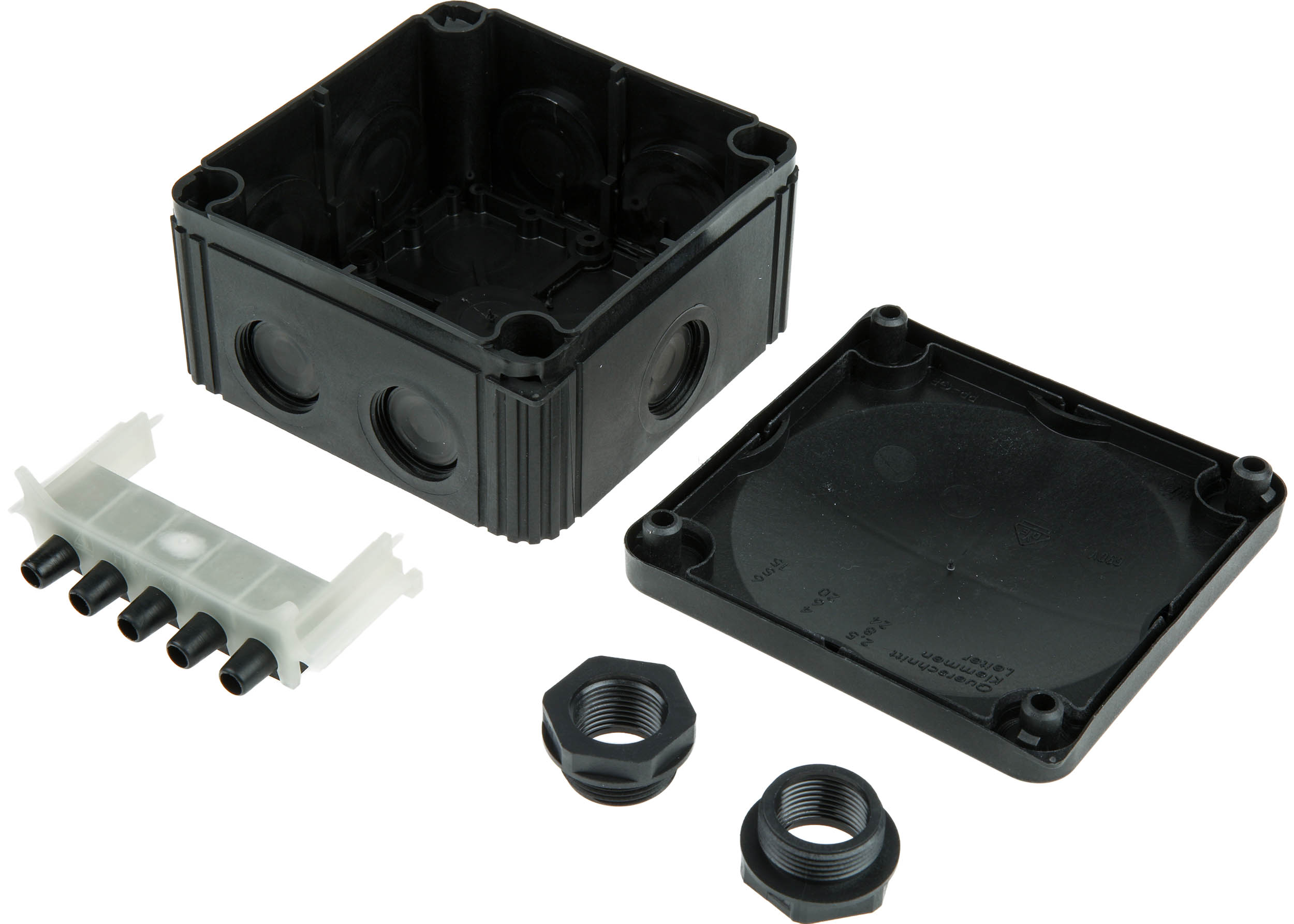 61779 WISKA Black Polypropylene, Reinforced Fibreglass Junction Box, IP67, IP68, IP66