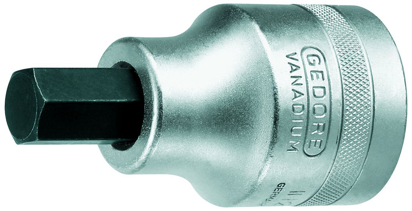 Gedore Hexagonal Screwdriver Bit, 1 in Tip, 17 mm Tip, Square Drive, 90 mm Overall 1-Piece