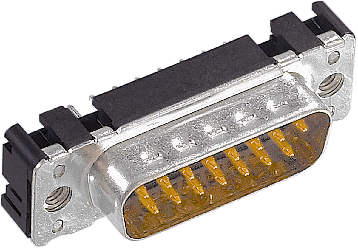 HARTING D-Sub 9 Way Through Hole D-sub Connector Plug, 2.74mm Pitch, with 4-40 UNC Nut