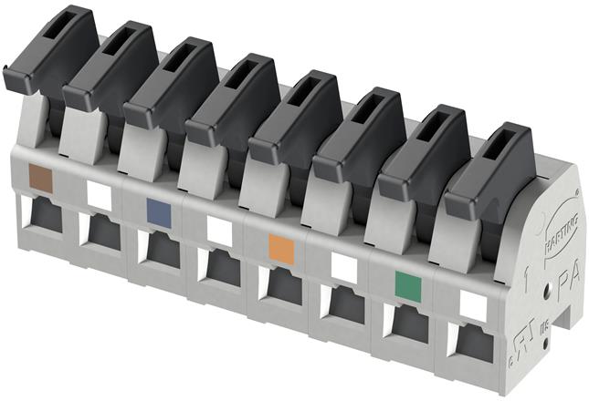 HARTING har-flexicon Series PCB Terminal Block, 8-Contact, 5mm Pitch, 1-Row, Spring Clamp Termination