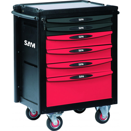 SAM 6 Drawer ABS Wheeled Tool Trolley