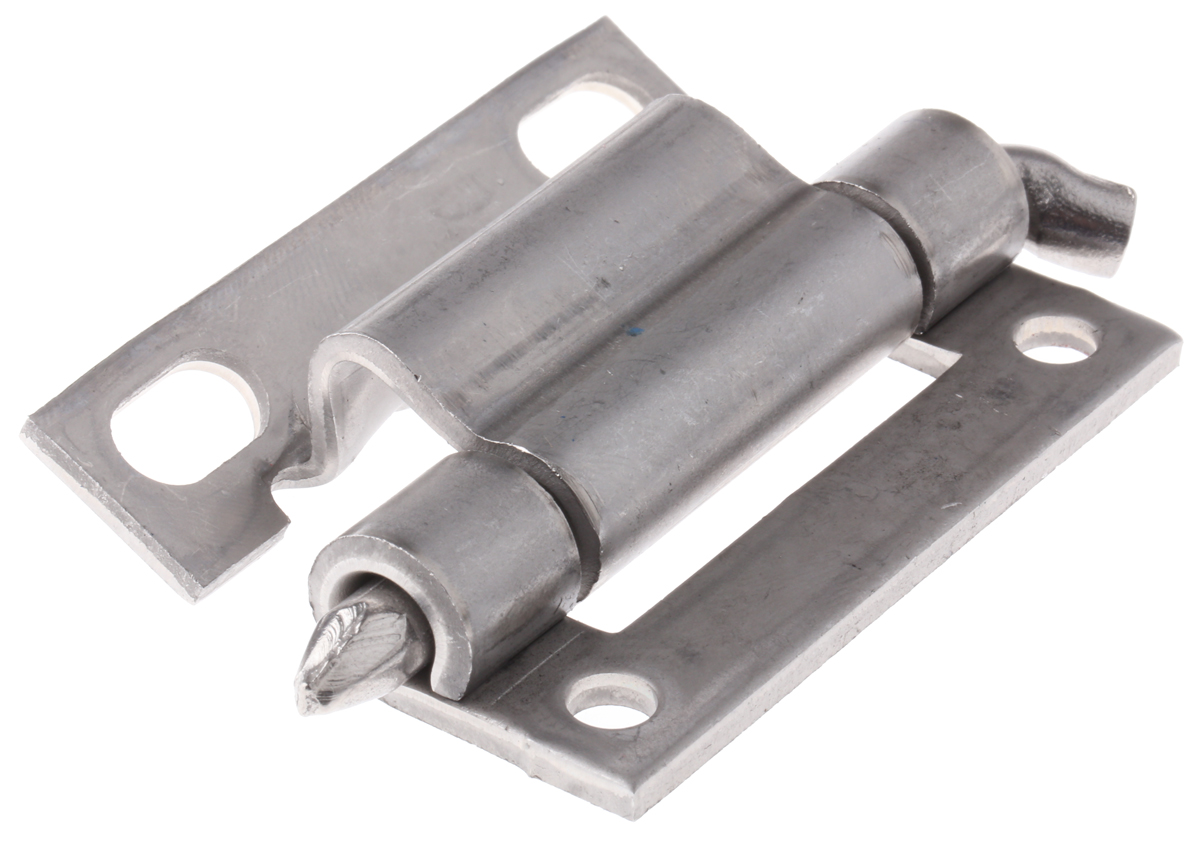 Pinet Raw Stainless Steel Concealed with a Barrel Pin, 60 mm x 32 mm x 2.5 mm