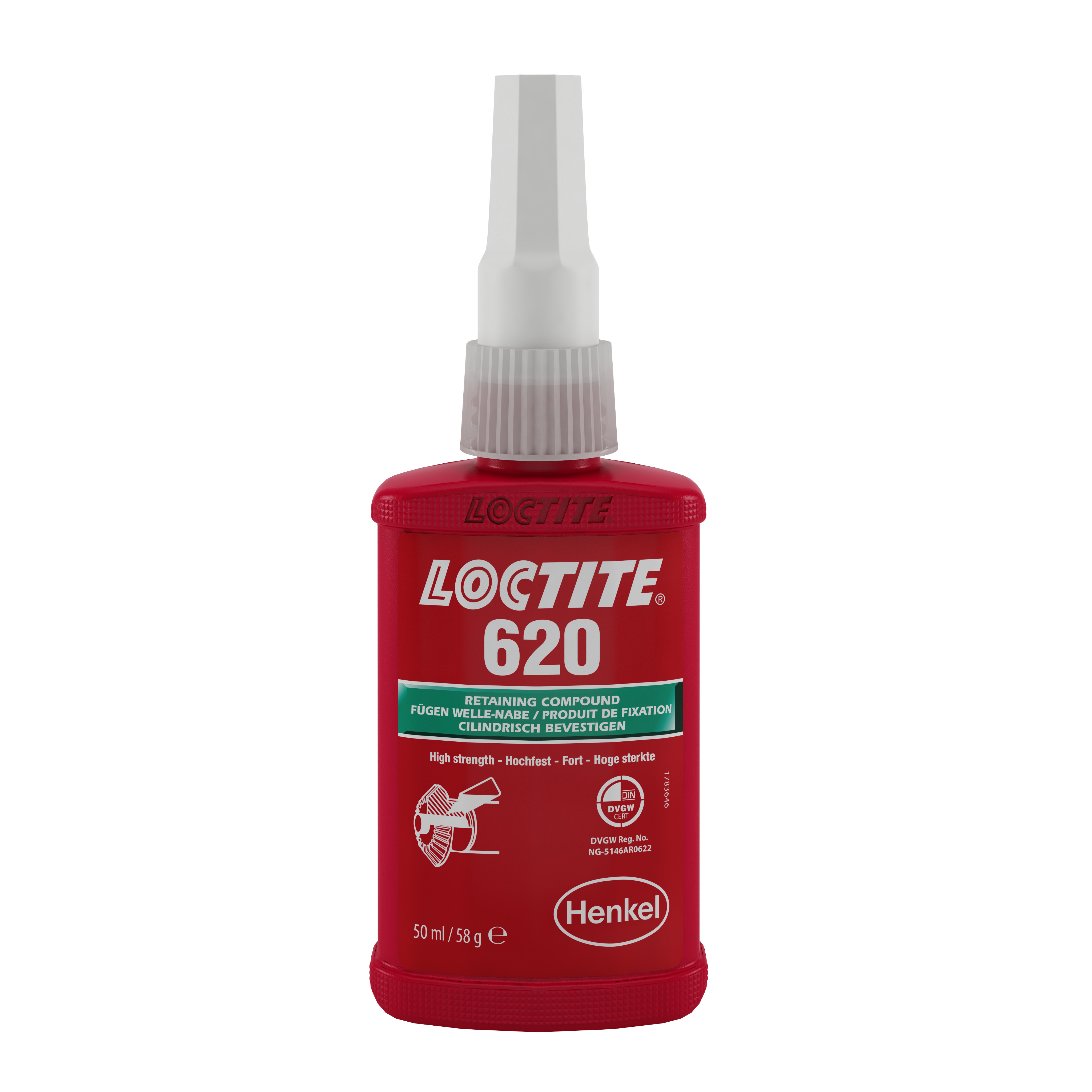 Loctite Green 620 High Strength, Retaining Compound Methacrylate Ester Liquid Bottle 50 ml, 230 °C, -55 °C
