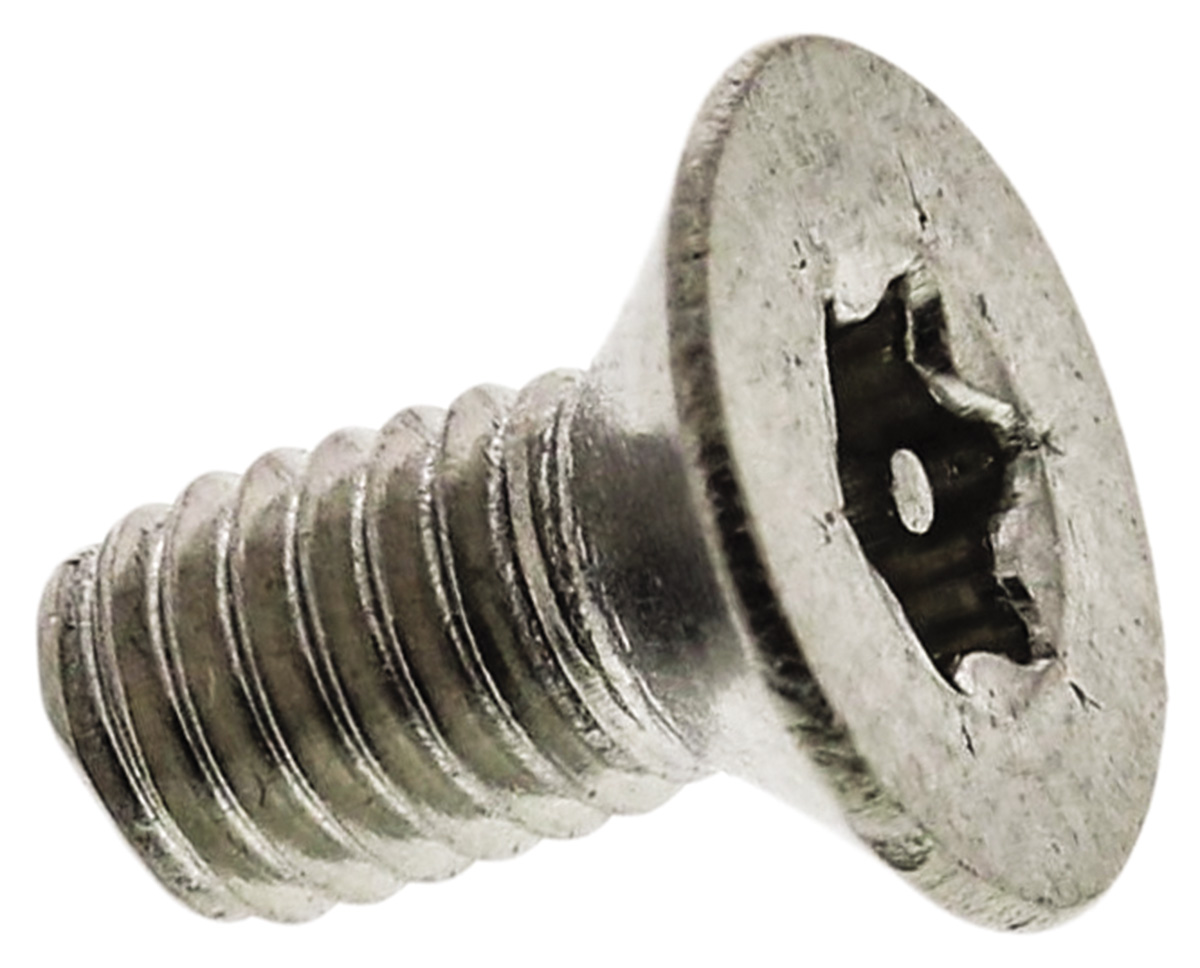 RS PRO Plain Stainless Steel Flat Tamper Proof Security Screw, M3 x 6 mm