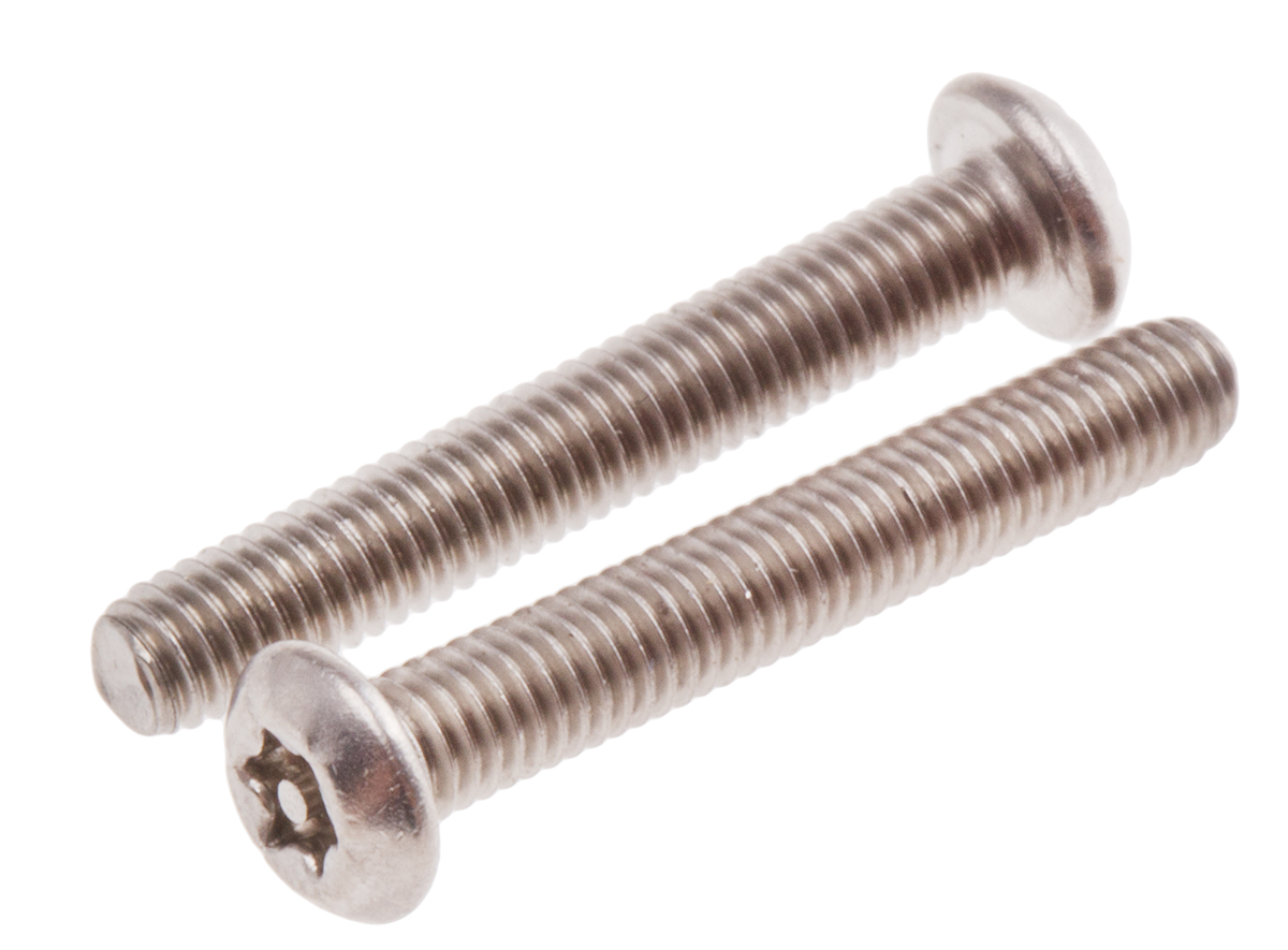 RS PRO Plain Stainless Steel Flat Tamper Proof Security Screw, M3 x 20 mm