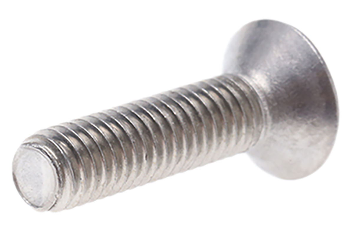621-2580 RS PRO Plain Stainless Steel Flat Tamper Proof Security Screw, M5 x 20 mm