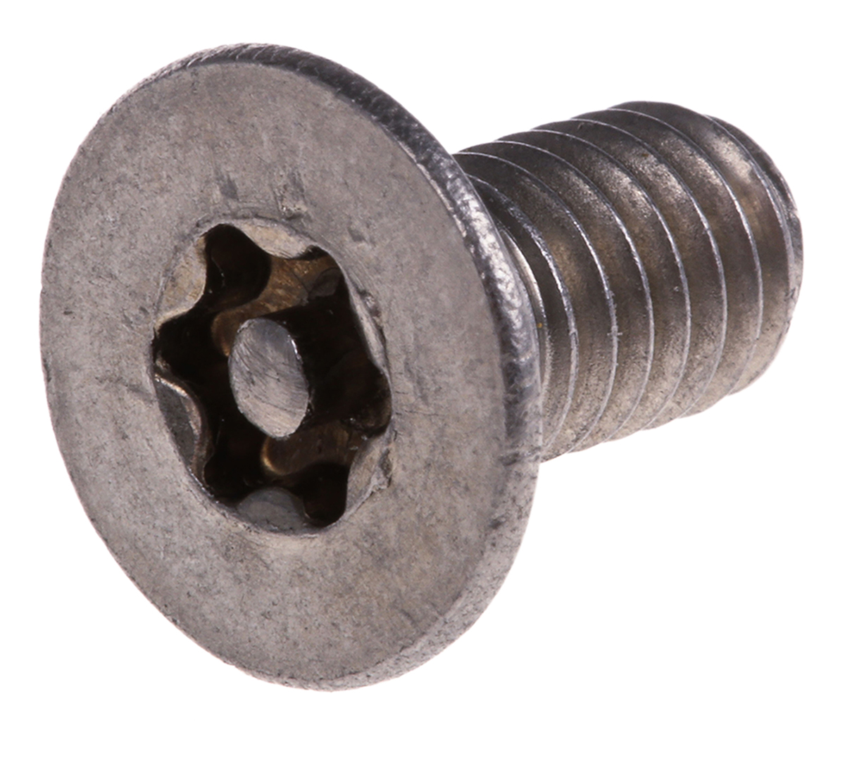 RS PRO Plain Stainless Steel Flat Tamper Proof Security Screw, M6 x 12 mm