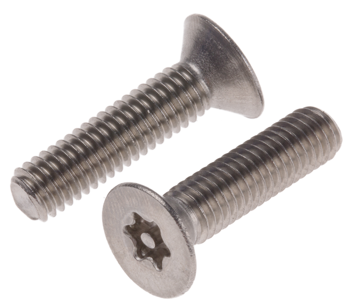 RS PRO Plain Stainless Steel Flat Tamper Proof Security Screw, M6 x 25 mm