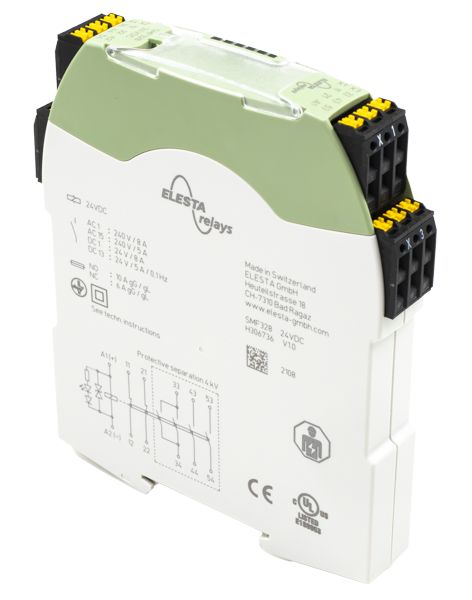 Elesta DIN Rail Force Guided Relay, 12 V dc Coil Voltage, 6 Pole, 2 NC/3 NO