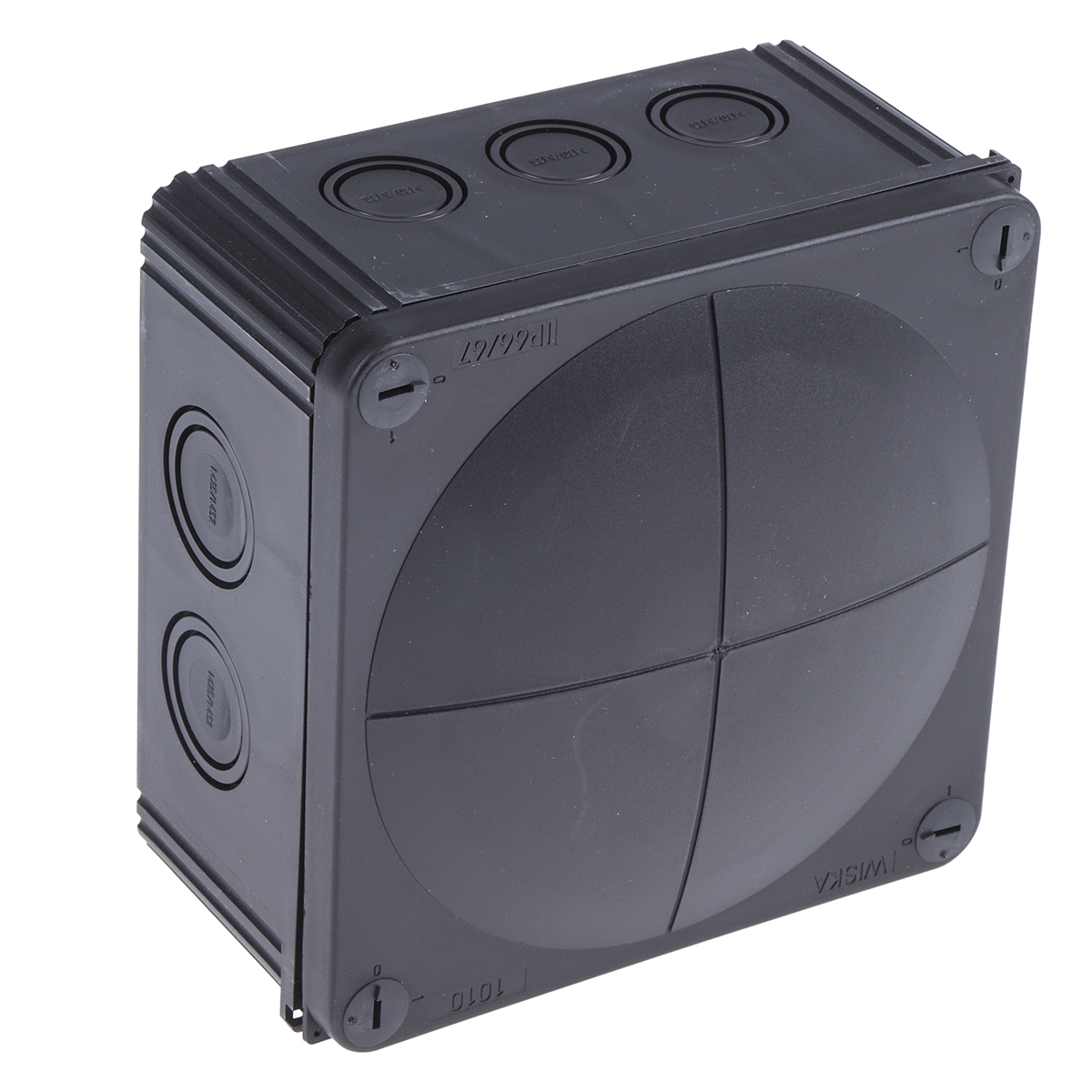 WISKA COMBI Series Black Polypropylene Junction Box, IP66, IP67, 6 Terminals, 140 mm, 140mm 82 mm
