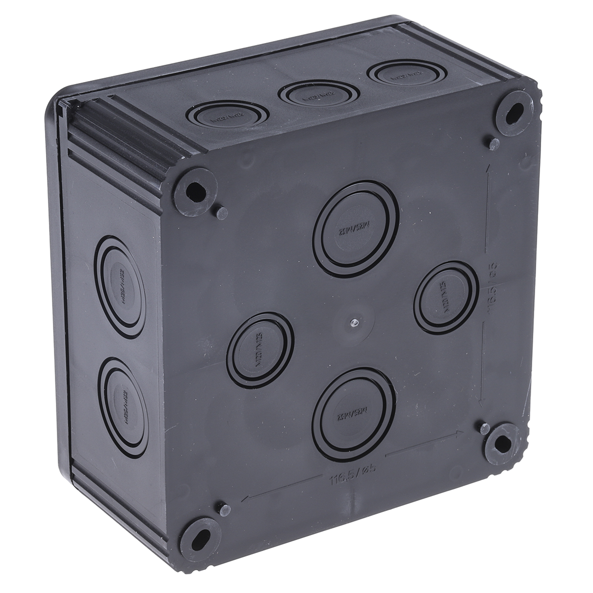 62215 WISKA COMBI Series Black Polypropylene Junction Box, IP66, IP67, 6 Terminals, 140 mm, 140mm 82 mm