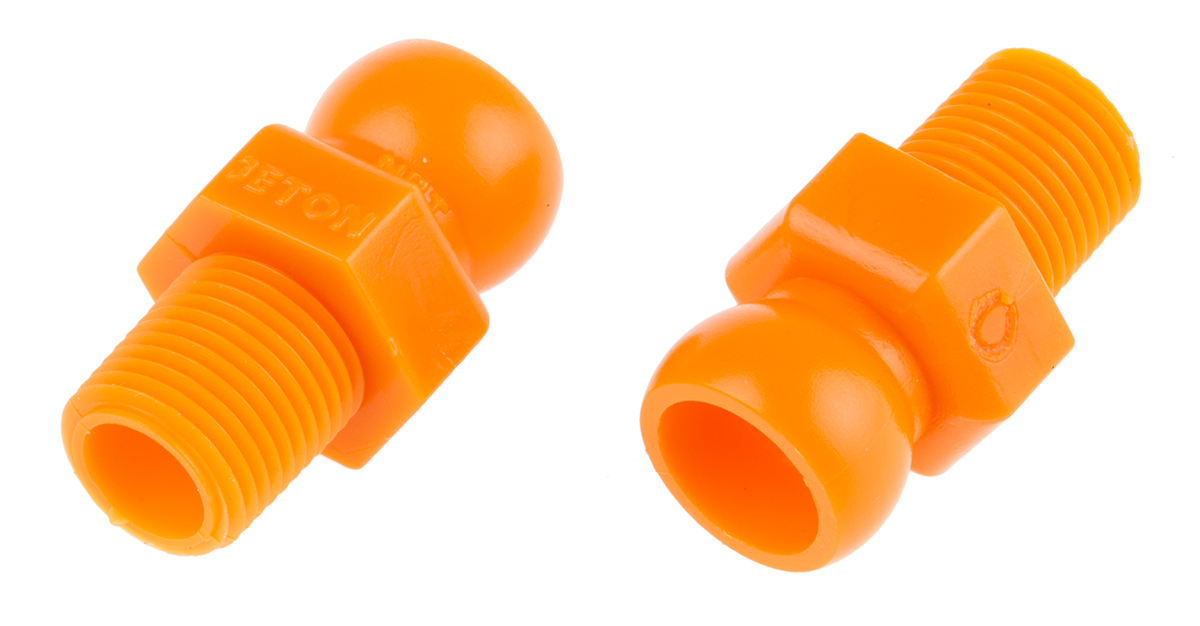 RS PRO Acetal Copolymer Threaded Flexible Coolant Hose Flared Nozzle