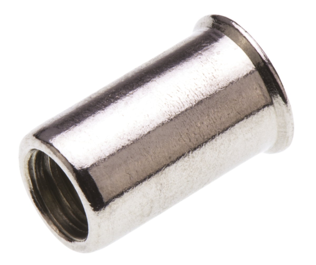 POP Plain Stainless Steel Threaded Insert, 7.8 mm diameter 7 mm 11.8 mm
