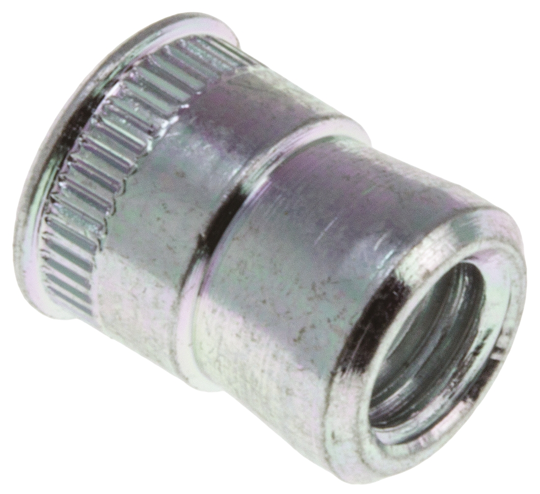POP Passivated Zinc Plated Stainless Steel Threaded Insert, 7.77 mm diameter 7 mm 9.4 mm
