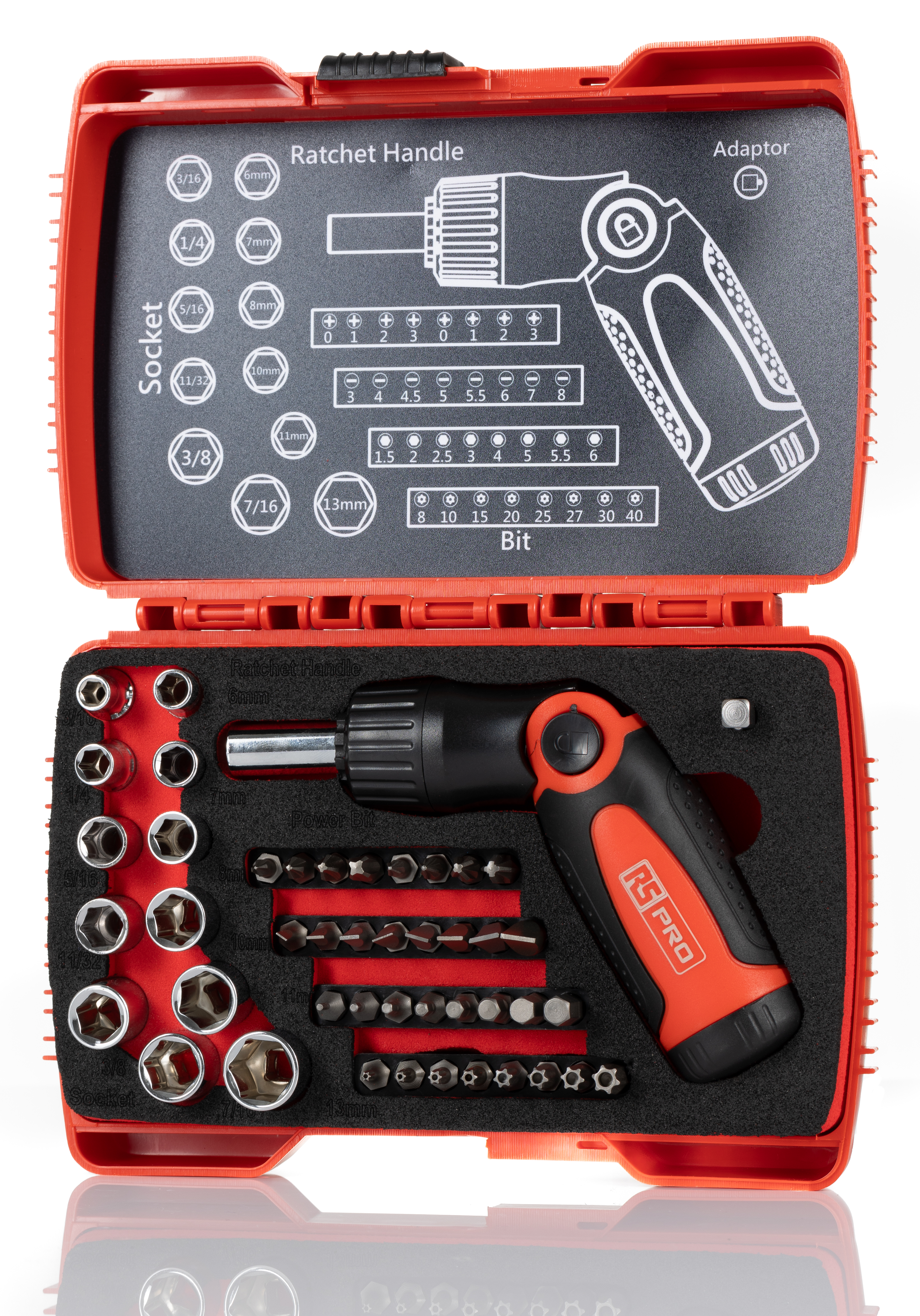 RS PRO 46-Piece 1/4 in Standard Socket Set