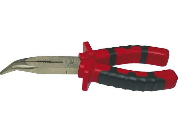 Ega-Master 62341 1-Piece Plier Bent Nose, 160 mm Overall VDE/1000V Approved, 47mm Jaw