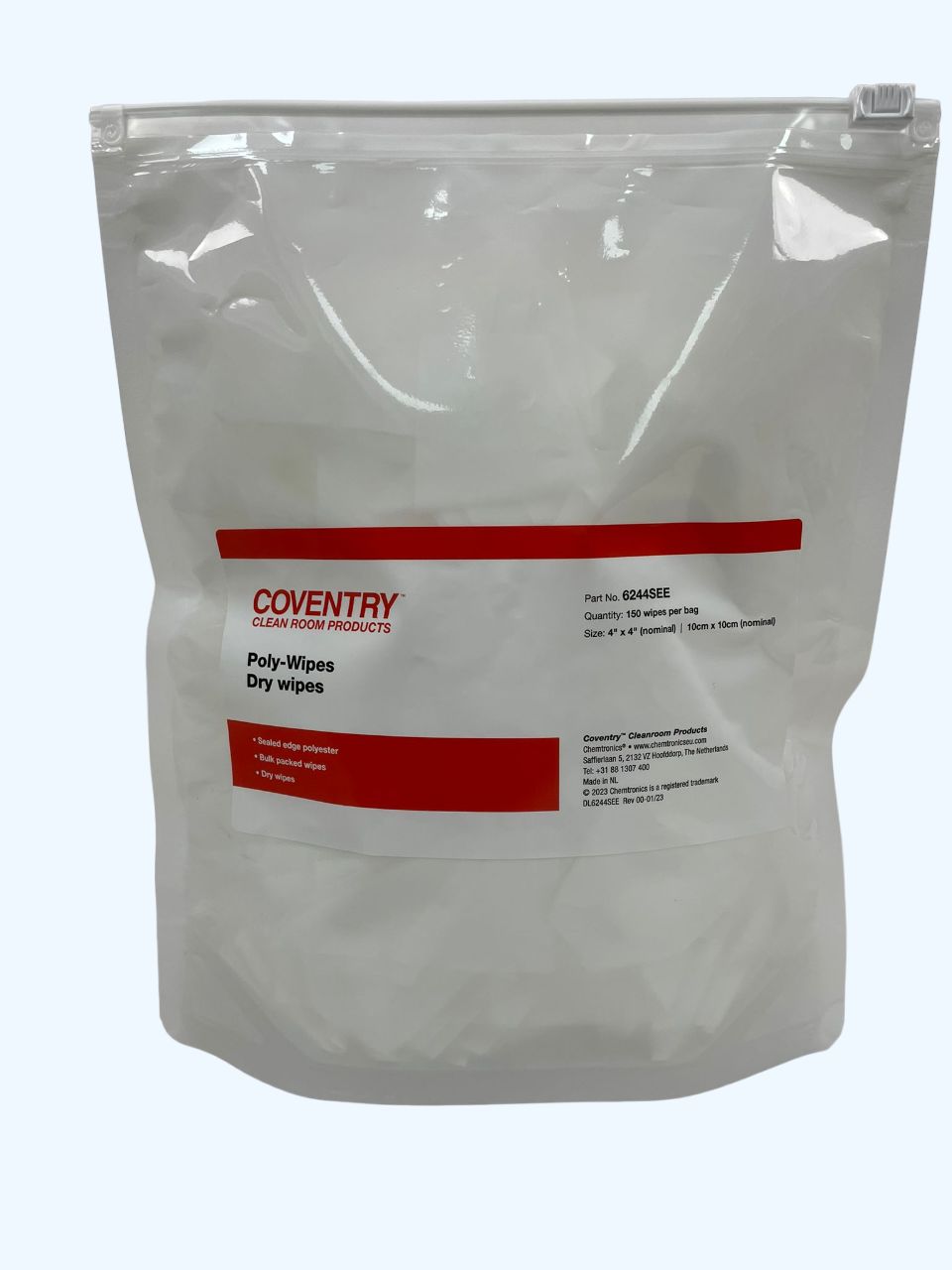 Chemtronics Poly-Wipes Dry Cleaning, Bag of, 100 x 100 mm 150 Per Pack