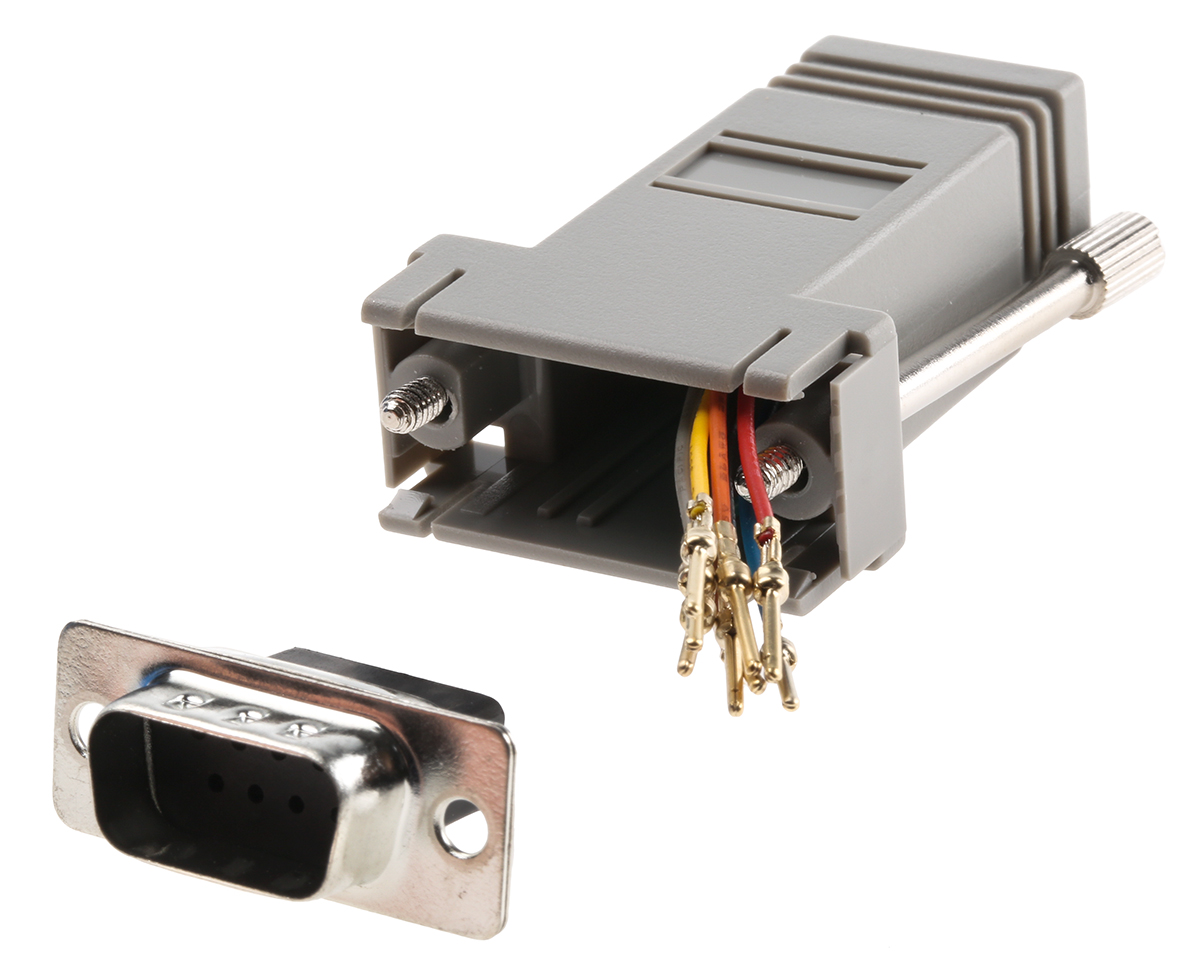 RS PRO D-Sub Adapter 9-Way D-Sub to Male Male RJ45 Female Female
