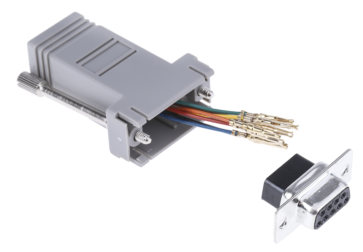 RS PRO D-Sub Adapter 9-Way D-Sub to Female Female RJ45 Female Female