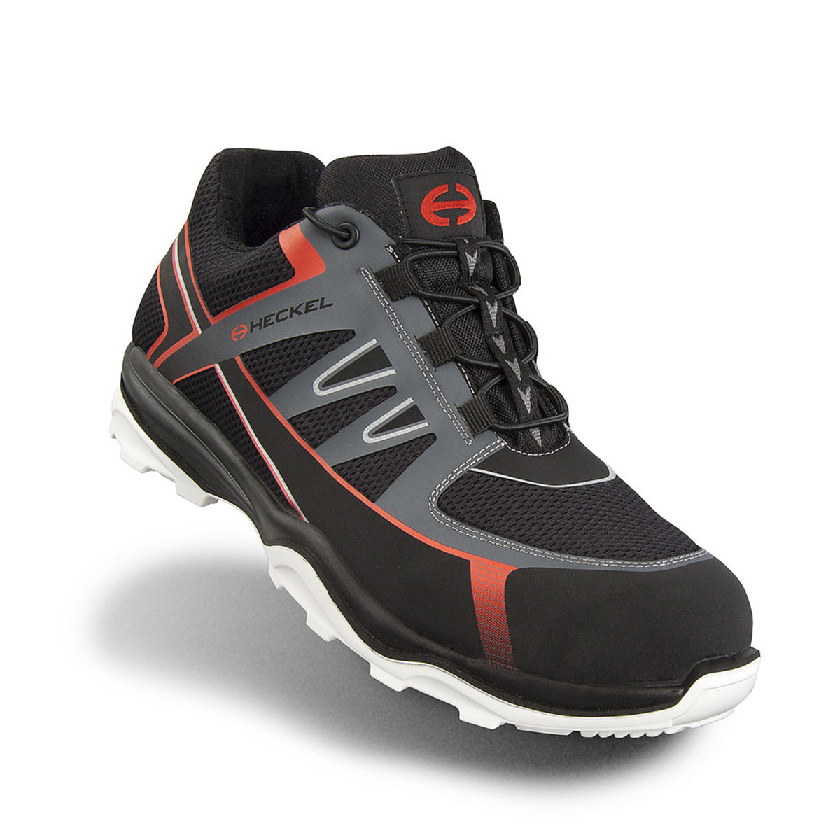 Heckel RUN-R Men's Black, Grey, Red Composite Safety Trainer, UK 6, EU 39