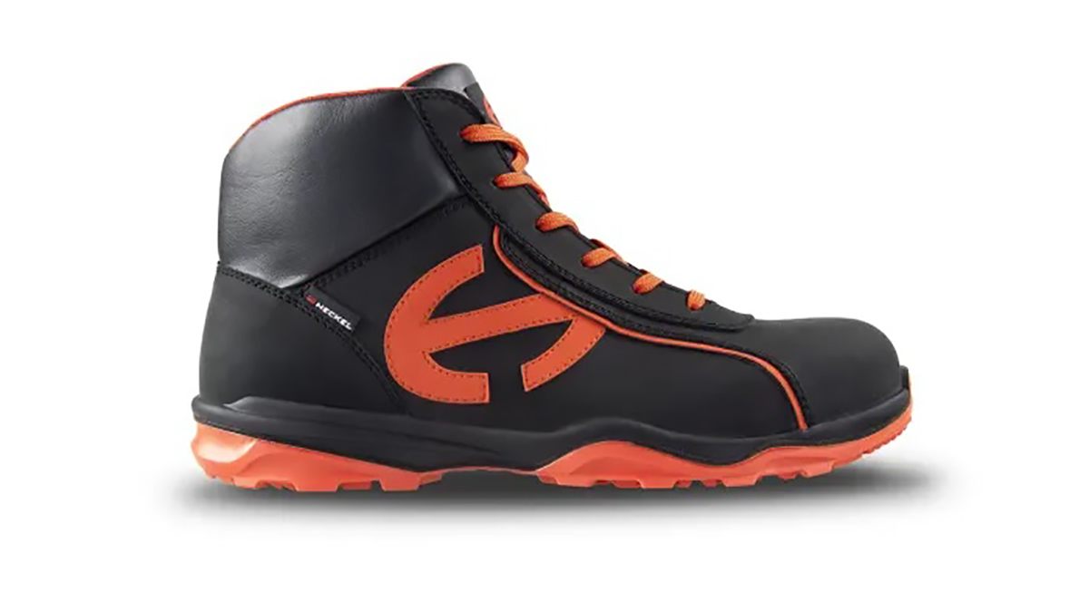 6266348 Heckel RUN-R Black, Red Composite Toe Capped Men's Safety Boots 13, EU 48 EN ISO 20345