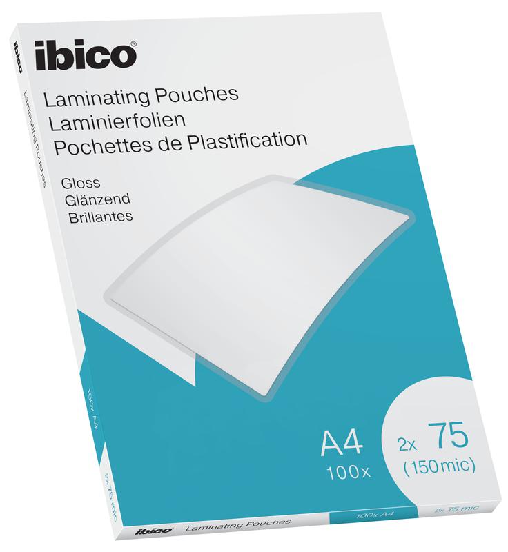 Ibico A4 Gloss Lamination Pouch 150 μm Thickness, 100 Per Pack Pack Quantity