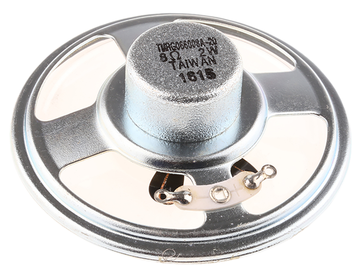 628-4737 RS PRO 66 mm dia, 2W, 8 Ω, 300 Hz 20 kHz